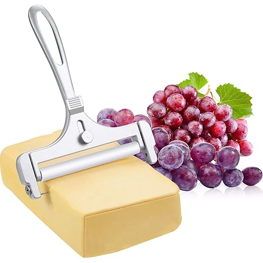 Cheese Slicer with Wire Adjustable Cheese Slicer for Block Cheese Heavy Duty Stainless Steel Cheese Slicers with Wire for Soft and Semi Hard Cheeses