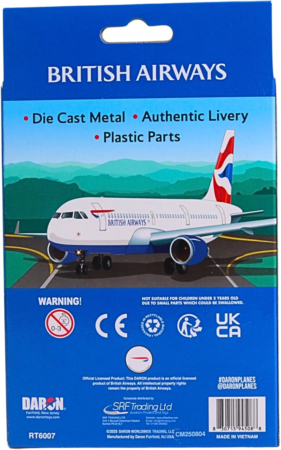 Daron British Airways A321 Union Jack Livery Single Planes Die-Cast Metal Collectible Airplane Toy with Plastic Parts for Ages 3+