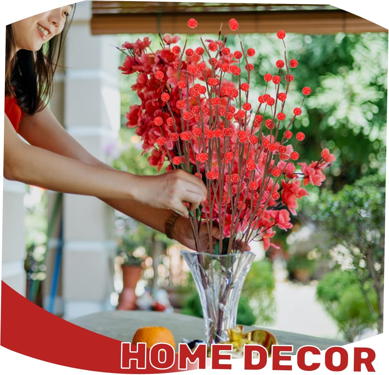 Luxshiny 30pcs Artificial Berry Stems Picks for Christmas Tree Decorations Lifelike Faux Berry Branches for Decor and Festive