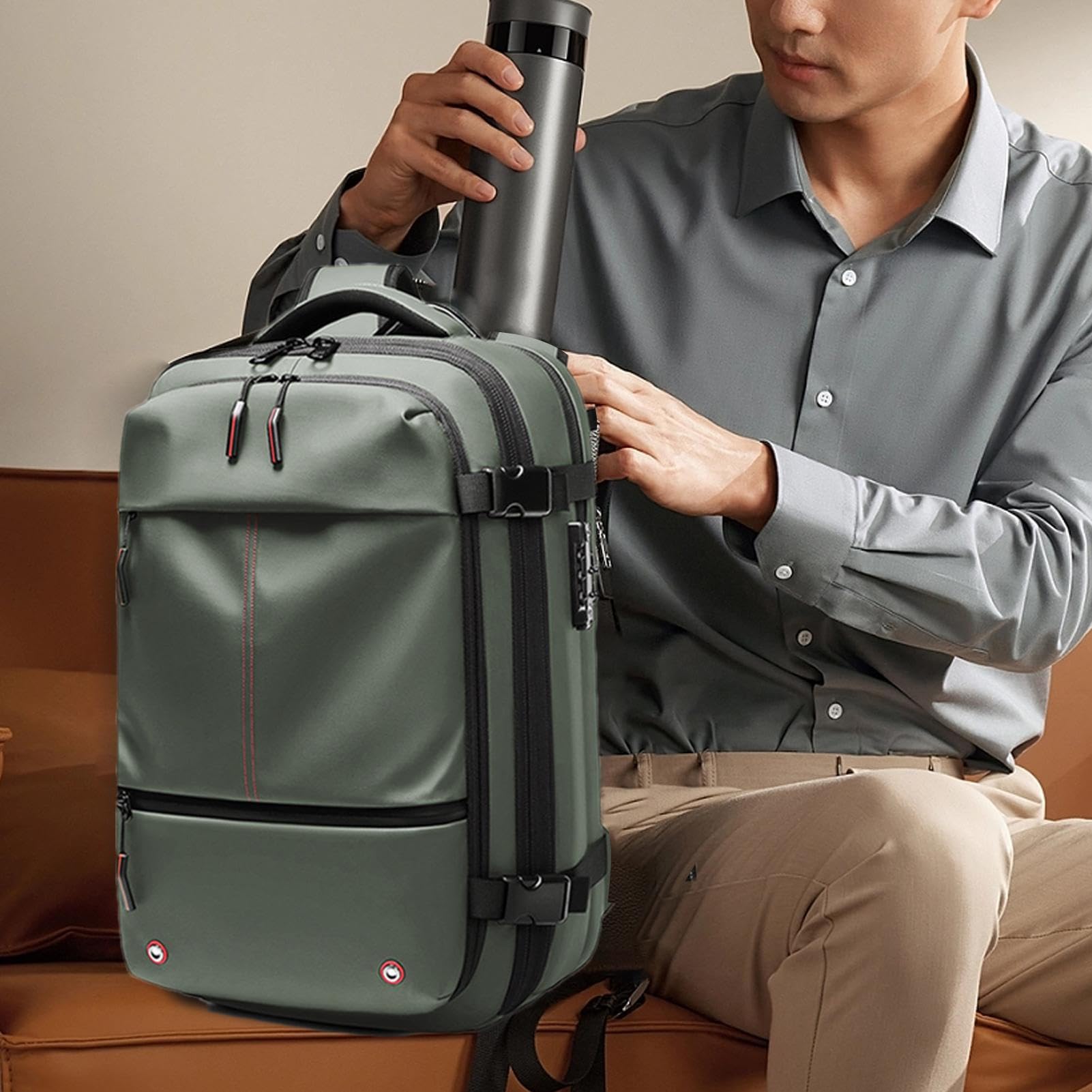 Sac À Dos De Compression Sous Vide, Sac À Dos De Voyage Sous Vide | Antivol Avec Verrouillage Par Mot De Passe, 60 L Extensible - Tissu Oxford, Emballage Sous Vide De Séparation Sèche