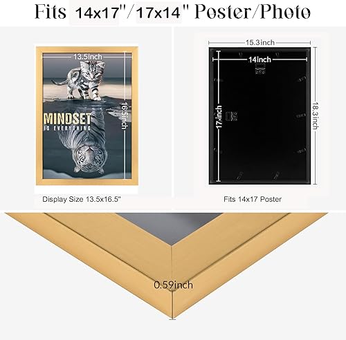 Vista 178 de Marco gris rústico de 18 x 24 pulgadas, marco para póster de 18 x 24 pulgadas, color gris envejecido, grande, retro, natural, 24 x 18 pulgadas