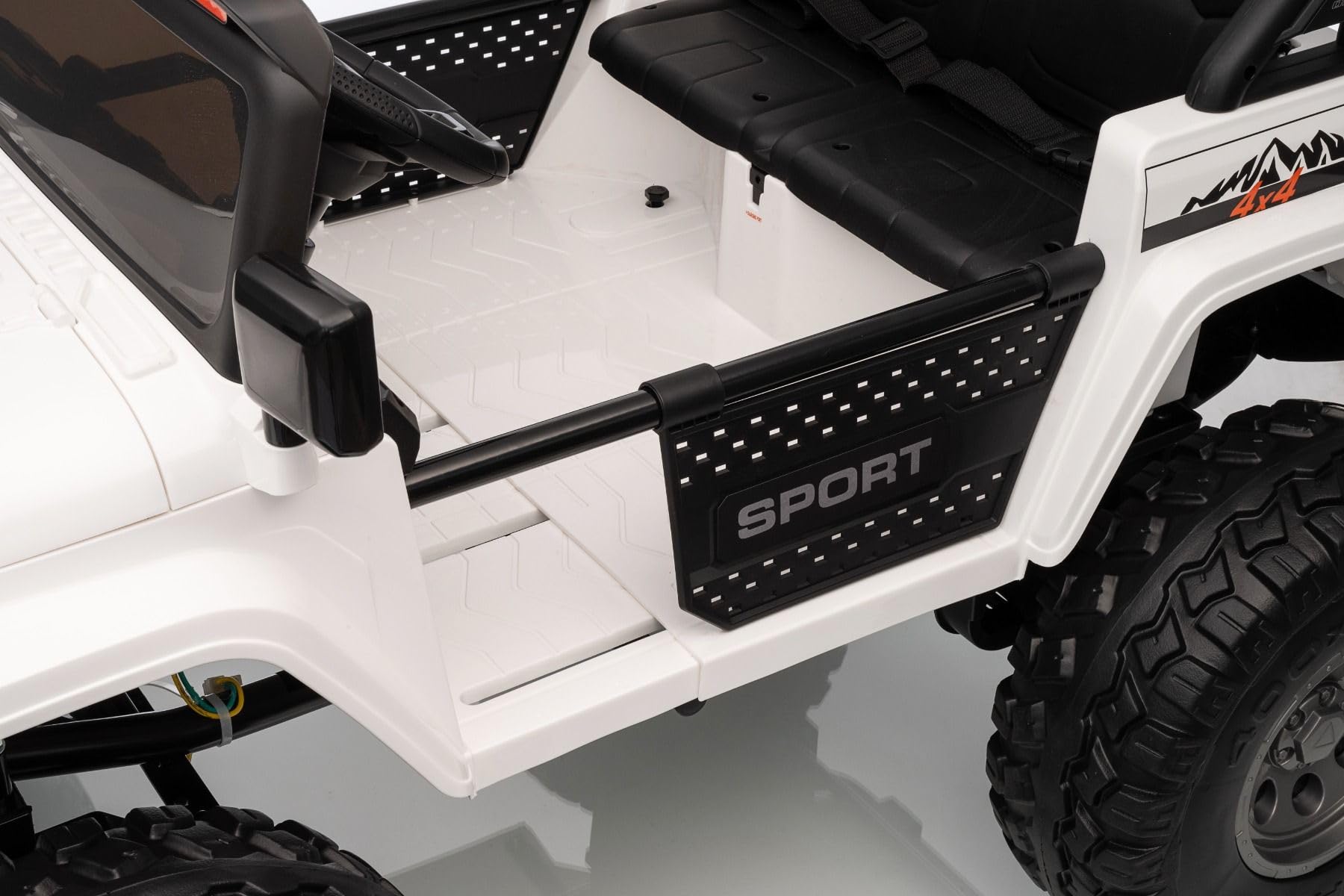 Beneo Motors OFFRIDE 4x4² 2-osobowy samochód elektryczny, 12 V, czarny, odtwarzacz MP3 z wejściem USB/AUX, napęd na wszystkie koła 4 x 4, akumulator litowy, pilot zdalnego sterowania, oświetlenie LED