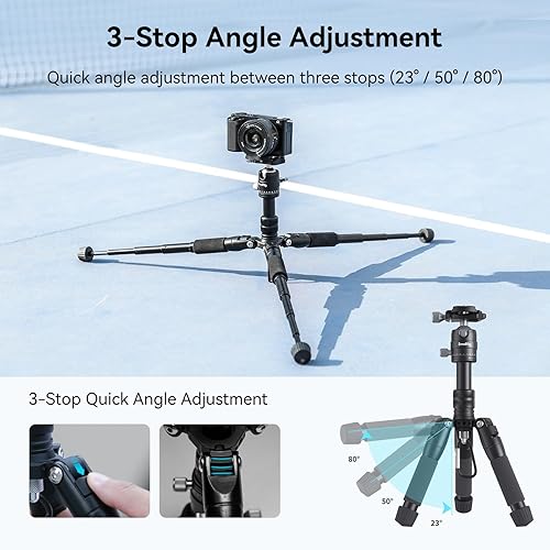 Vista 8 de SmallRig VT-20 Mini Trípode de Aluminio, Trípode de Escritorio de 20" con Cabeza de Bola de 360°, Trípodes de Escritorio Compactos para Cámara DSLR