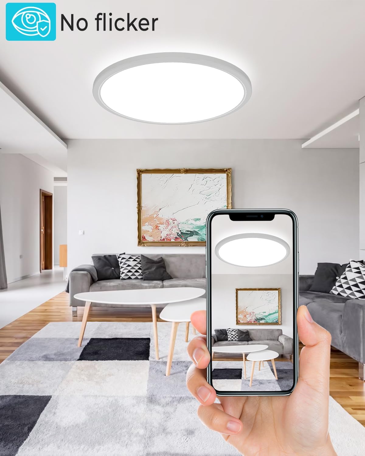libtit 42CM Bathroom Ceiling Light, 36W 3600LM Led Flush Mount Ceiling Light Fixture - Image 4
