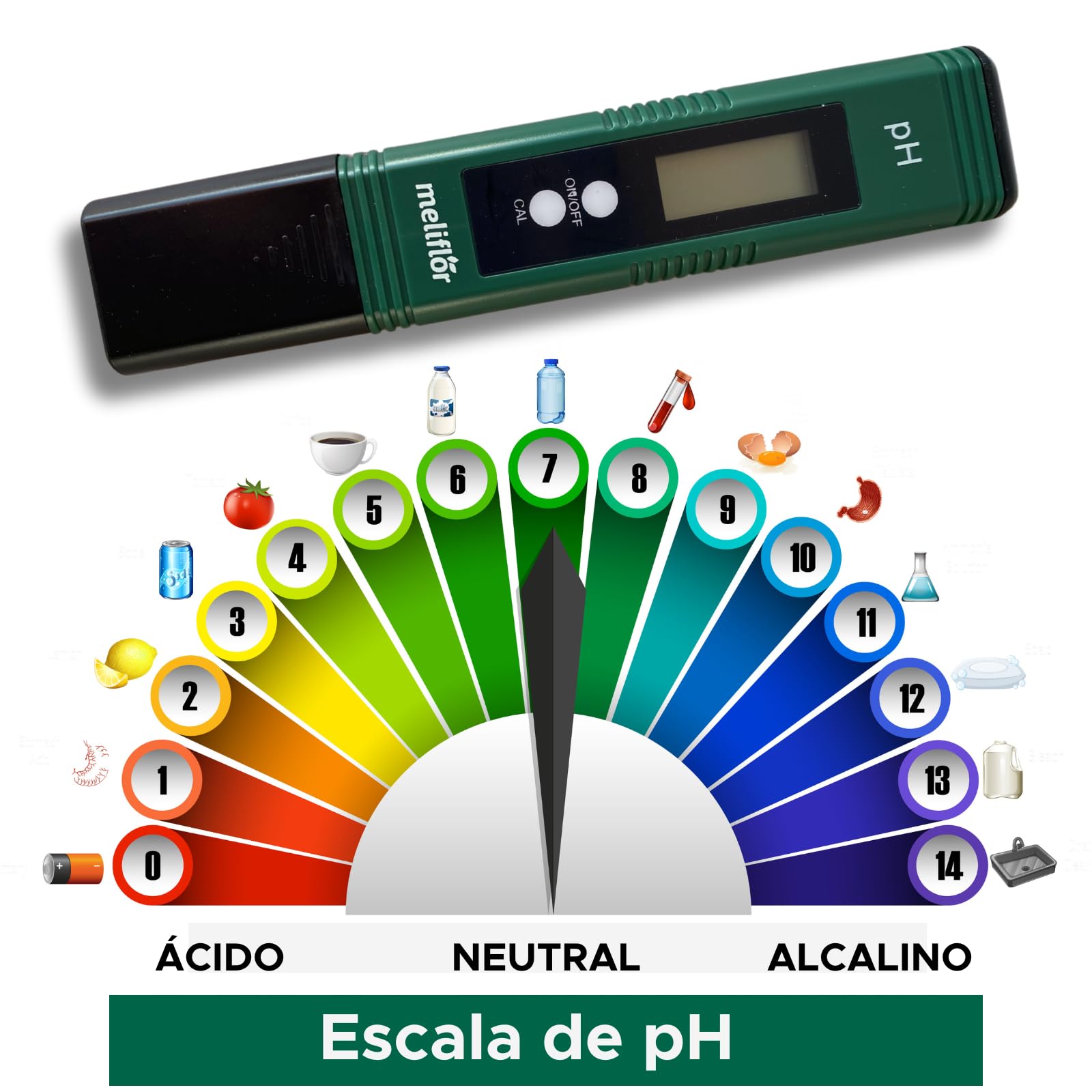 Medidor de pH Eco Meliflor ±0.01 Calibración automática
