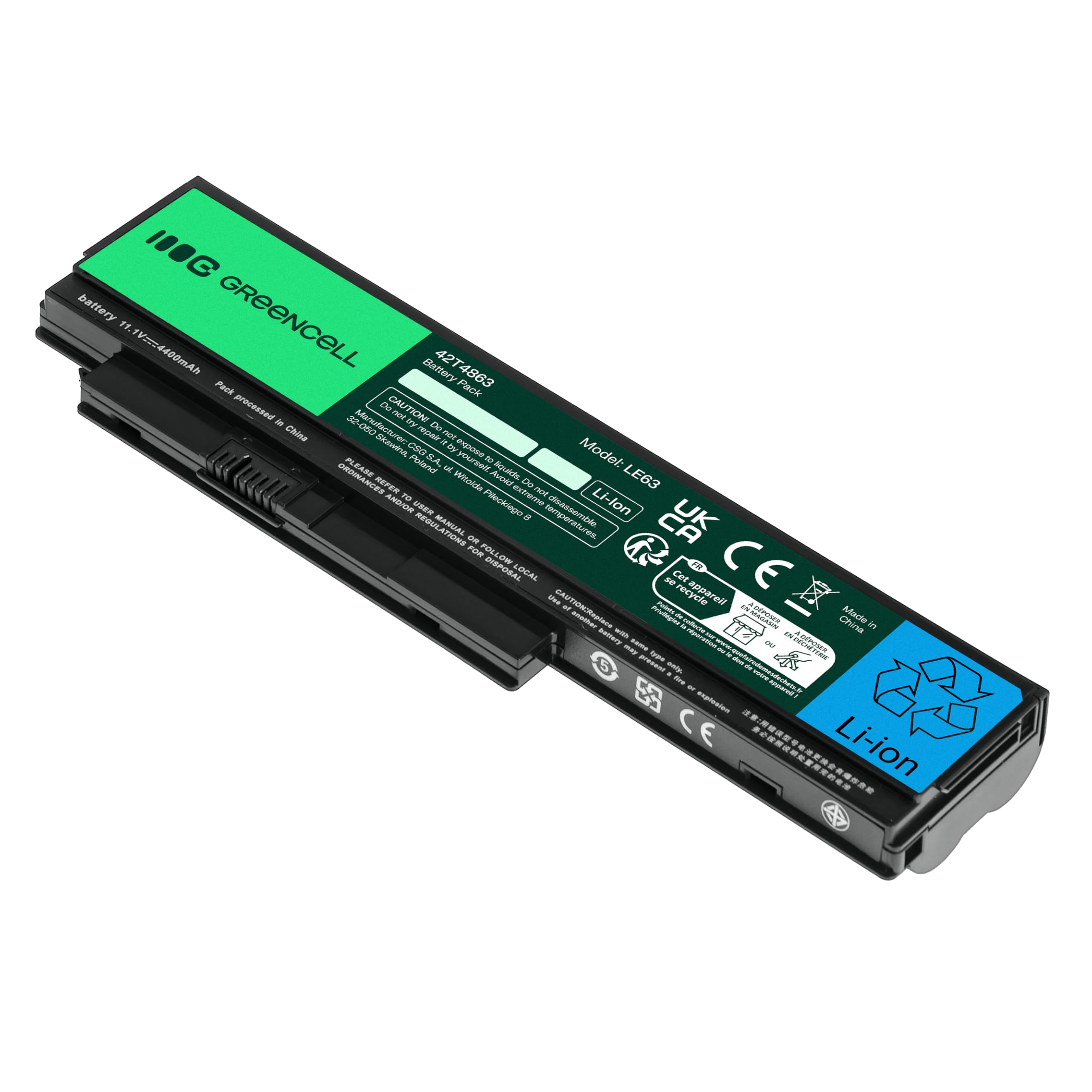 Green Cell Standardowa seria bateria do laptopa Lenovo ThinkPad X230 X230i, zastępuje akumulatory 0A36306 0A36307 45N1022 45N1023 45N1026 45N1028 45N1029 45N1175 (6 ogniw 440) 0 mAh 11. 1 V czarny)