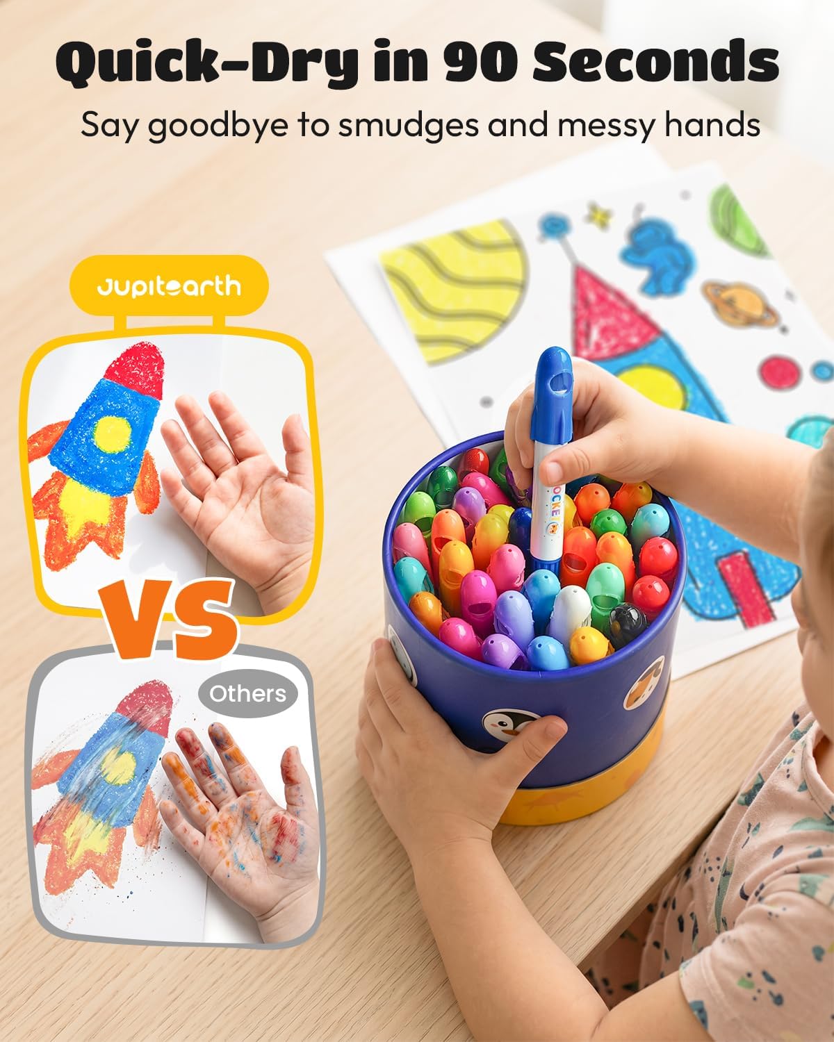 JUPITEARTH 36 Colors Rocket Tempera Paint Sticks for Kids and Toddlers image 5