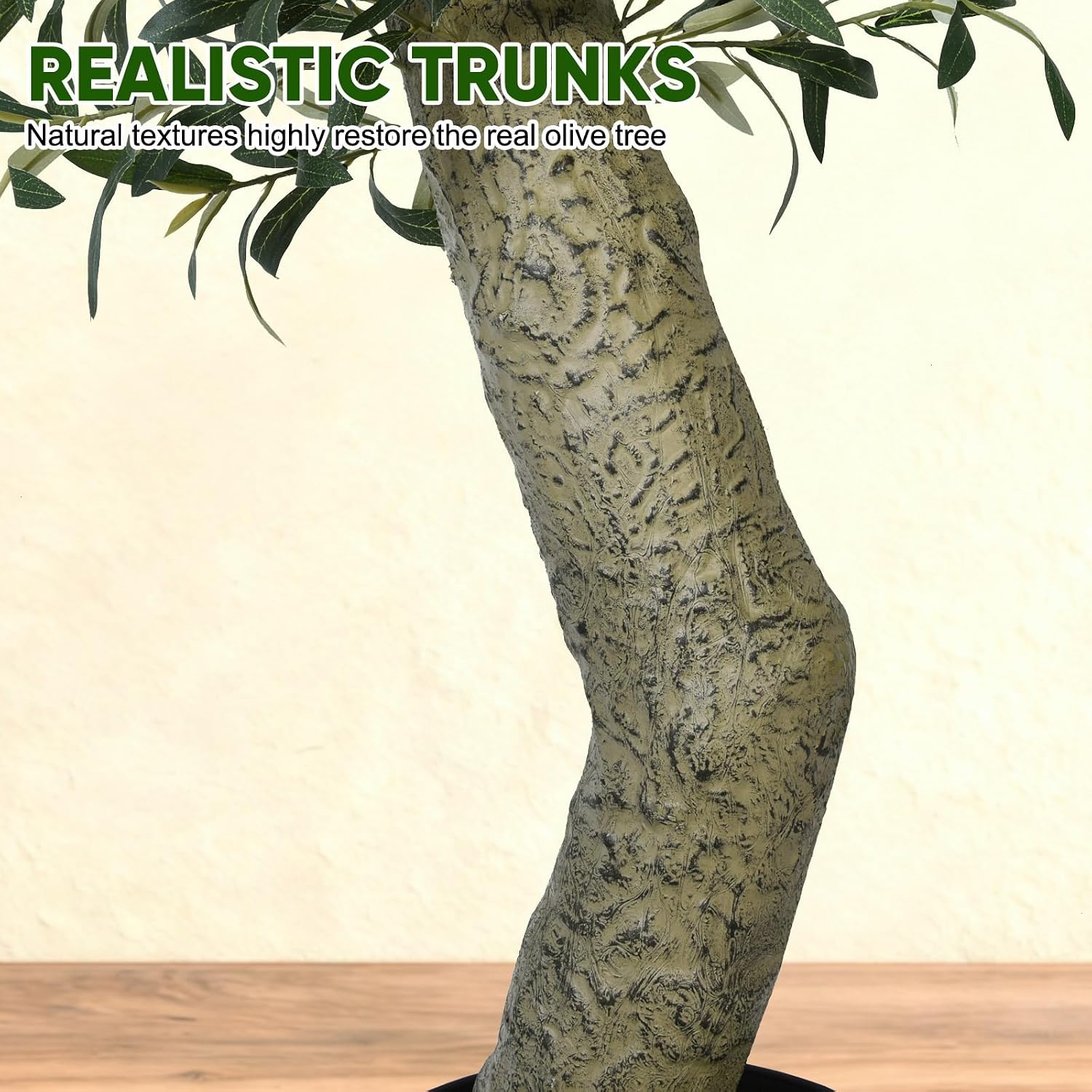 Timoo Fake Olive Tree Artificial, 5 Ft Faux Tree Indoor, Tall Fake Plants for Living Room, Bedroom and Office Decor