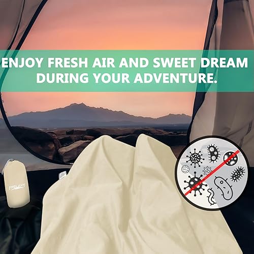 Vista 43 de Frelaxy Forro de saco de dormir ultraligero - Más ligero y compacto, sábanas de viaje de 3 tamaños y saco de dormir para adultos, cómodo