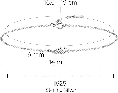 Miniatura 4 de Sofia Milani - Pulsera de plata de ley 925 maciza para mujer - Colgante de alas de pluma de ángel - 30239, Metal