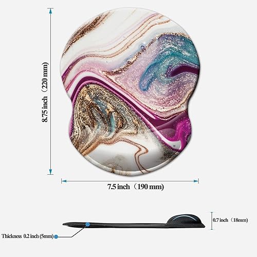 Miniatura 2 de Alfombrilla para mouse con soporte de muñeca, alfombrilla antideslizante para mouse para oficina, computadora, laptop y Mac, cómoda y ligera