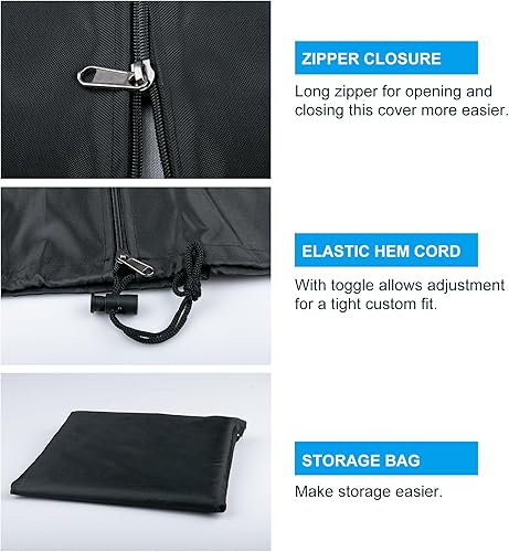 Miniatura 10 de OKPOW Cubierta para sombrilla de patio para sombrillas de 11 a 13 pies  Funda impermeable voladiza para sombrilla con cremallera resistente