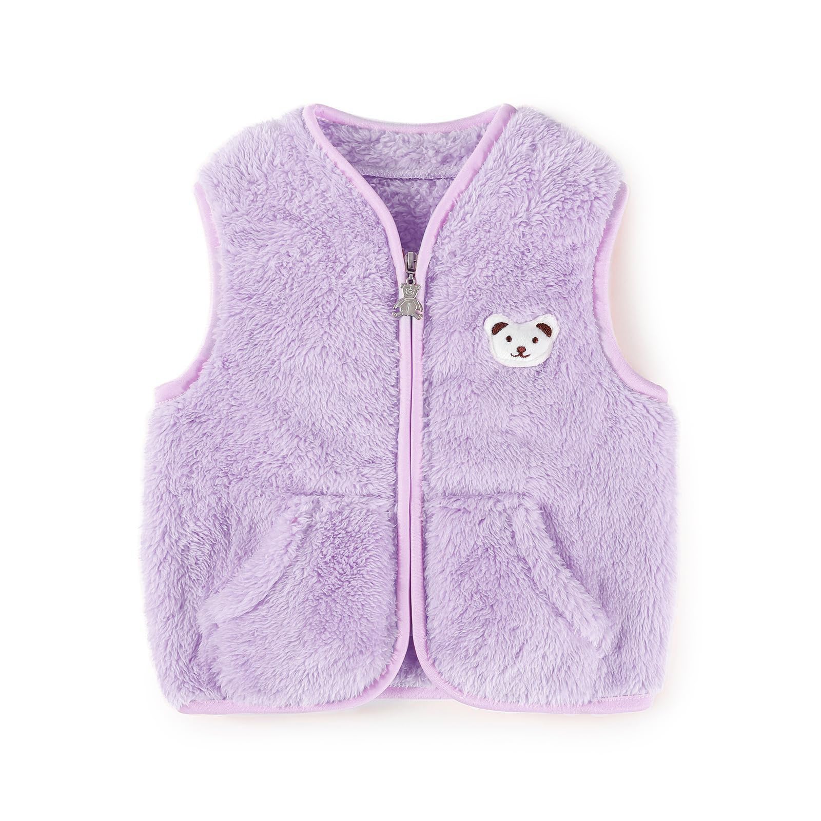 Baby Boys Girls Fleece Vest Zip Up Cute Bear Jackets Fuzzy Fall Winter Warm Clothes Newborn Outwear for Toddler Infant