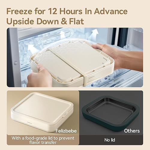 Miniatura 3 de Máquina de helados enrollados, bandeja para hacer helados instantáneos con tapa y 2 espátulas, placa fría de acero inoxidable SUS316 de grado