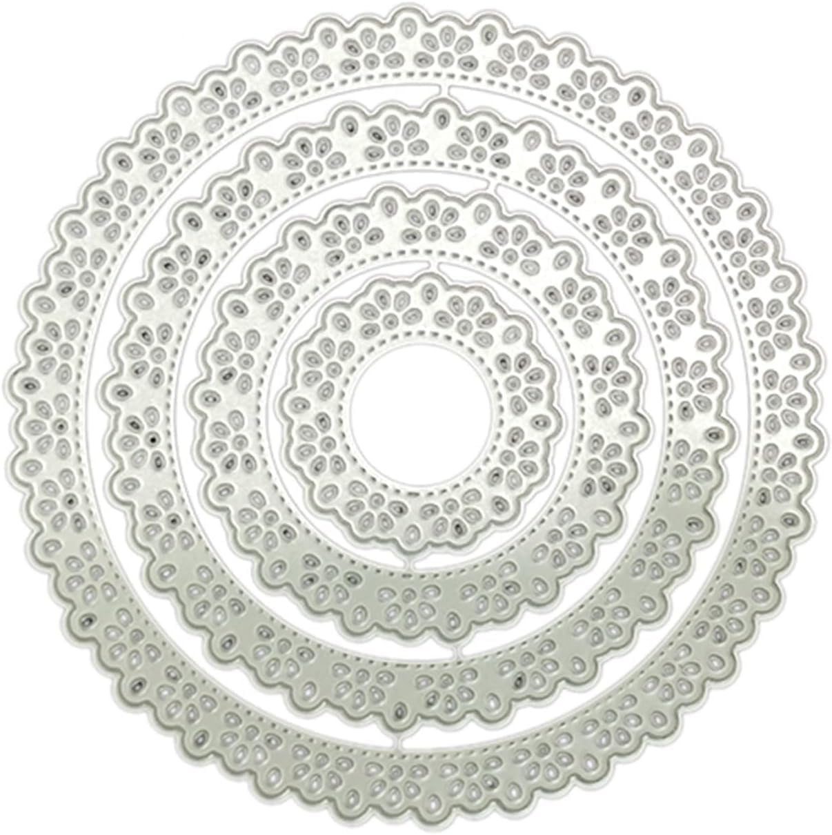 Muiltvoe Round Lace Border Embossing Cutting Dies Coasters Stencil Template for Card Making Scrapbook Album, Metal Die Cuts Embossing Stencil Cutting Dies Lace Border Round for Card