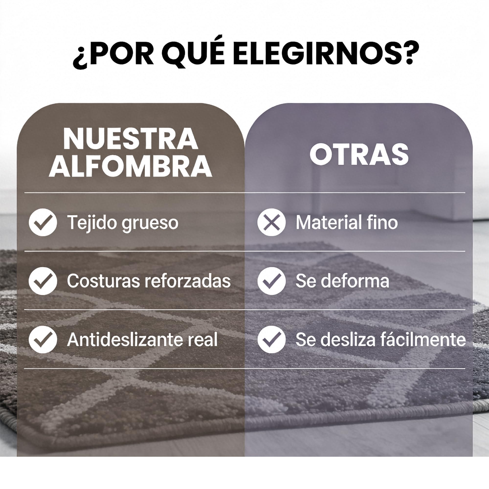 MANEMI Alfombra para Salón Antideslizante y Suave, Alfombra Textura de Espiga Premium para Interior Lavable y Plegable para Hogar con Mascotas, Varios Tamaños, 100% Polipropileno
