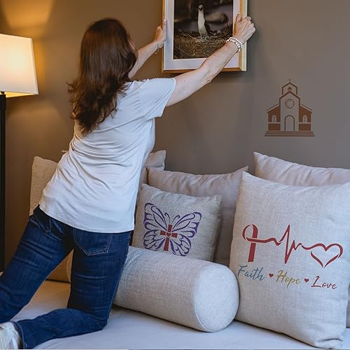 Miniatura 5 de FINGERINSPIRE 10 plantillas cristianas de 3 tamaños, de plástico, diseño de mariposa, oración, iglesia, fe, esperanza, amor, Dios es bueno, letrero