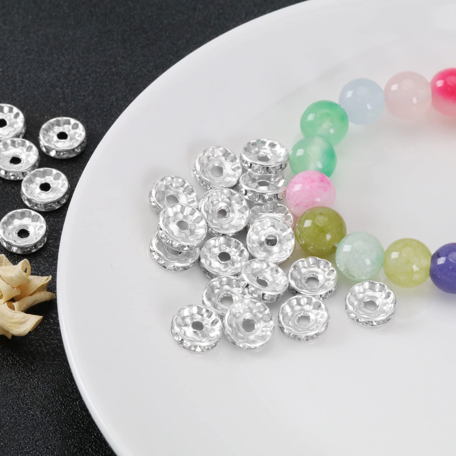 10 rondelle - distanziali strass blu - Materiali - Bigiotteria - di