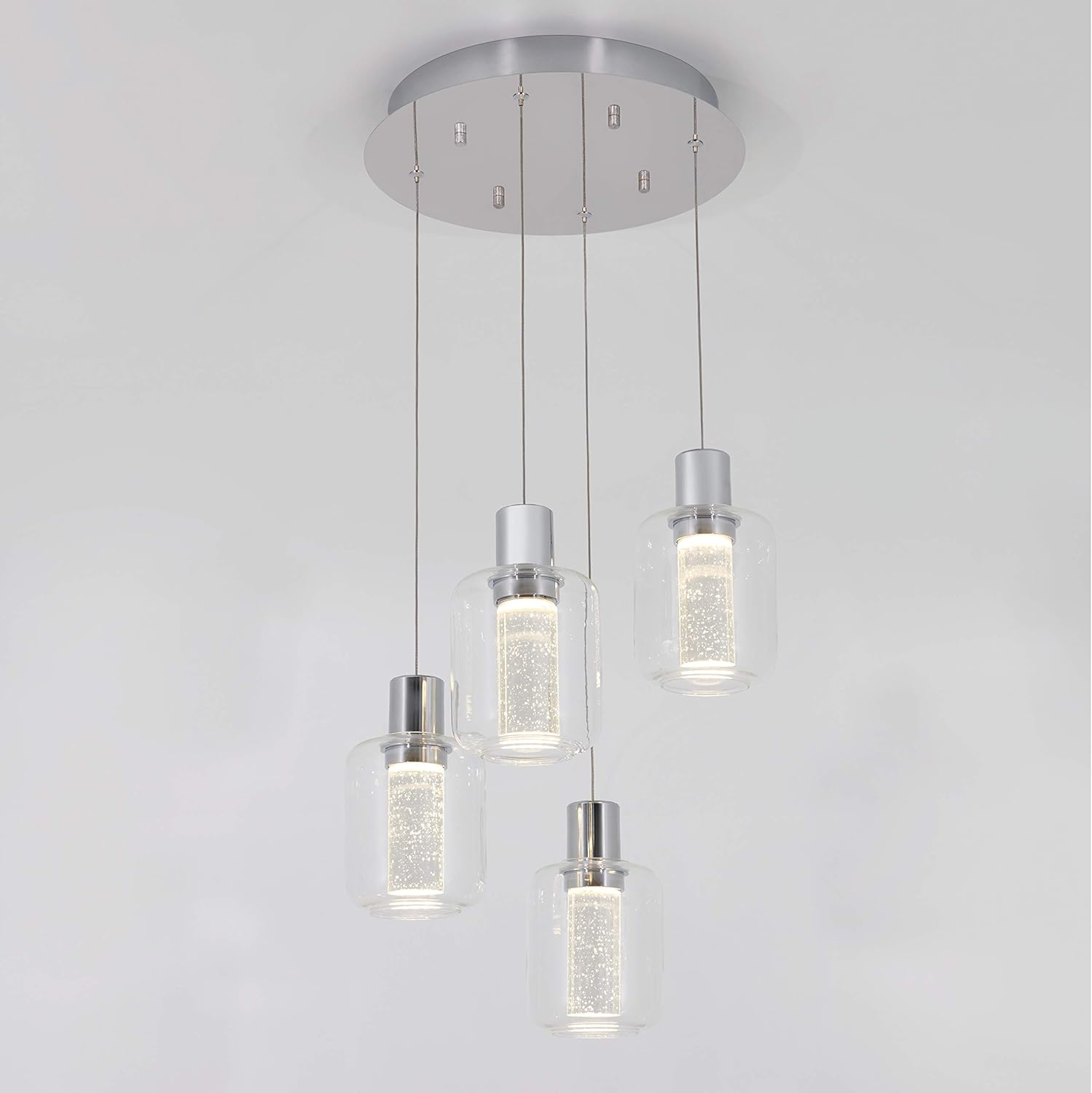 Rеvіеw Dіѕсоunt Artika Champagne Globe Spiral Light 4-Pendant LED Starring a Premium Clear and Bubble Glass Diffuser with Chrome Finish