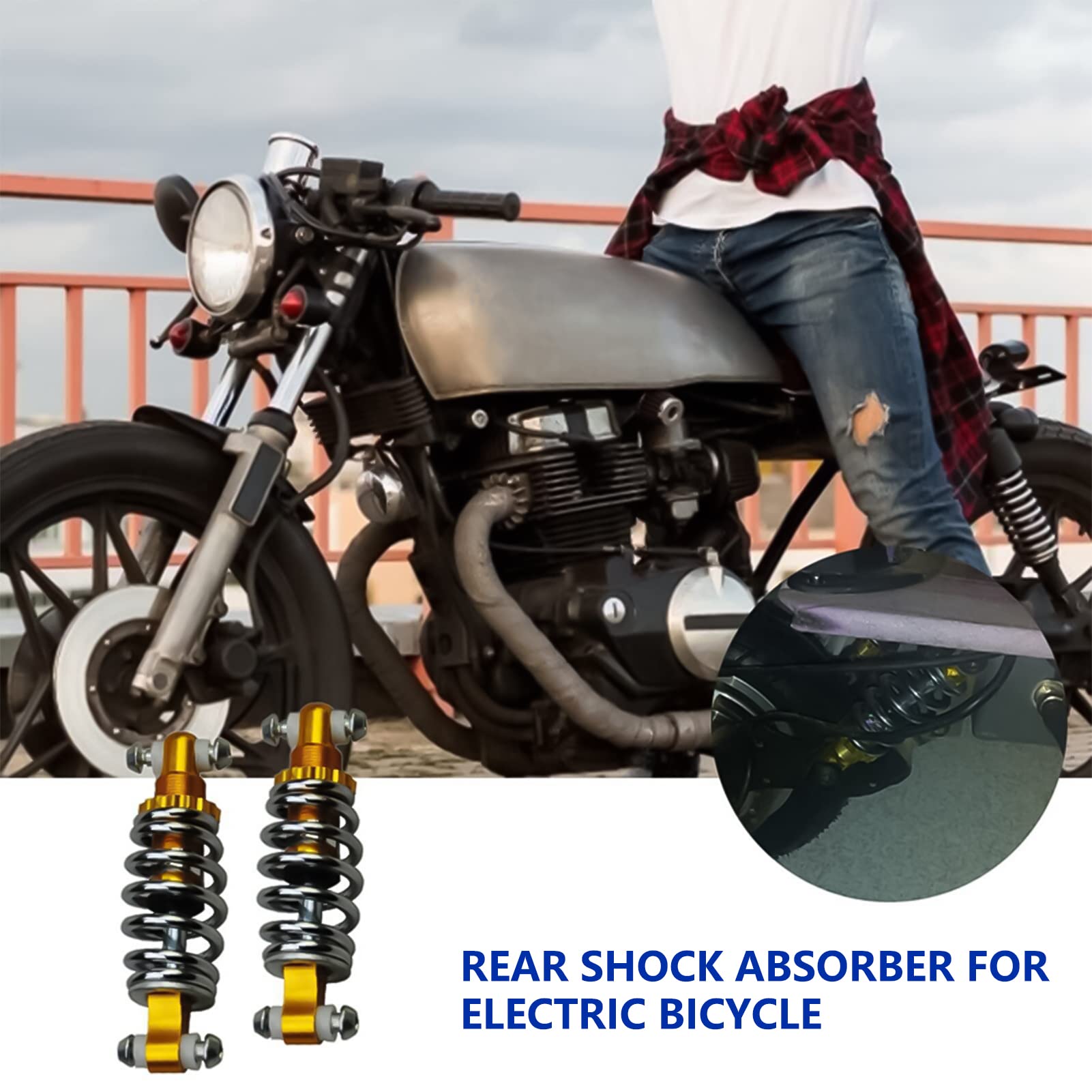 Tylny amortyzator motocykla, elektryczny skuter rowerowy E Sprężyna rowerowa Tylne amortyzatory 125 mm Wysokowydajne tylne amortyzatory