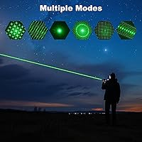 Vista 7 de Puntero láser verde de alta potencia, haz láser recargable de largo alcance, carga USB-A para senderismo, presentaciones y uso al aire libre