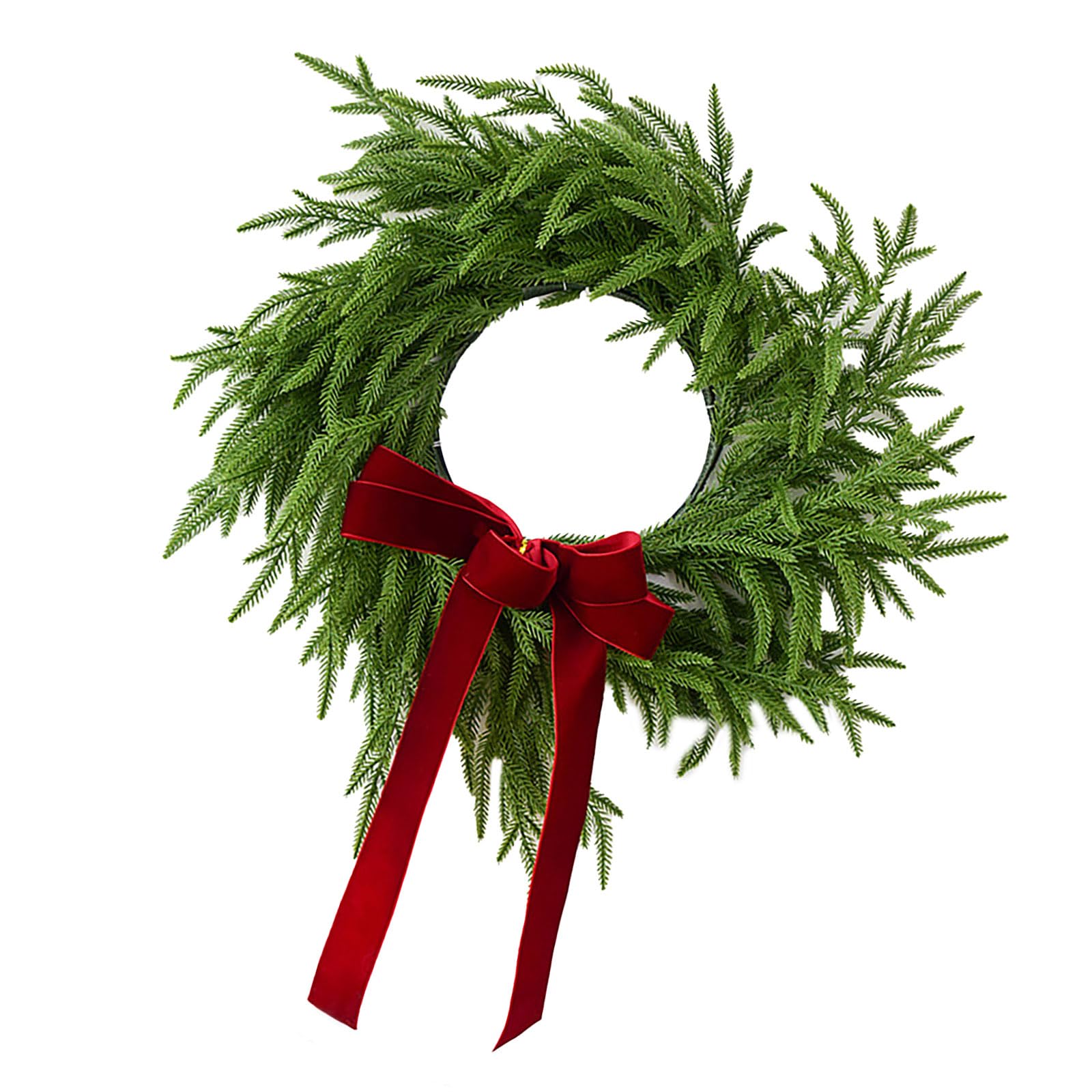 Kalttoy Velvets Bows Wreath Pine Garlands Hanging Pendant Accessory Holiday Atmospheres Enhancer for Home Winter Decorations