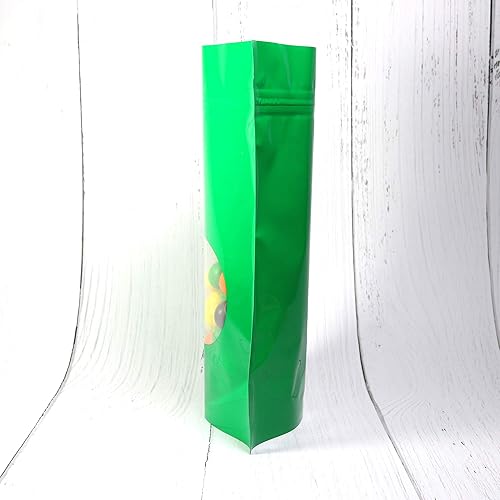Miniatura 5 de Bolsa de doble cara de color matebrillante con ventana redonda transparente (100 bolsaspaquete) (4 x 6.3 pulgadas, verde brillante)