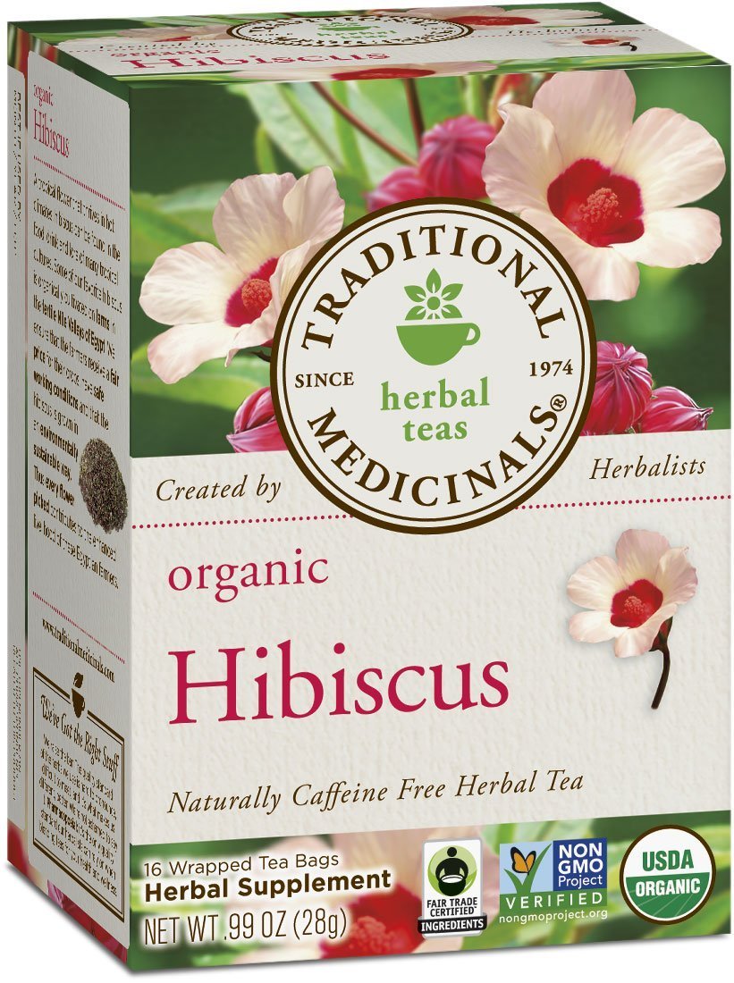 Organic Hibiscus Herbal Tea (6 Pack) - Supports Heart Health - 96 Tea Bags Total