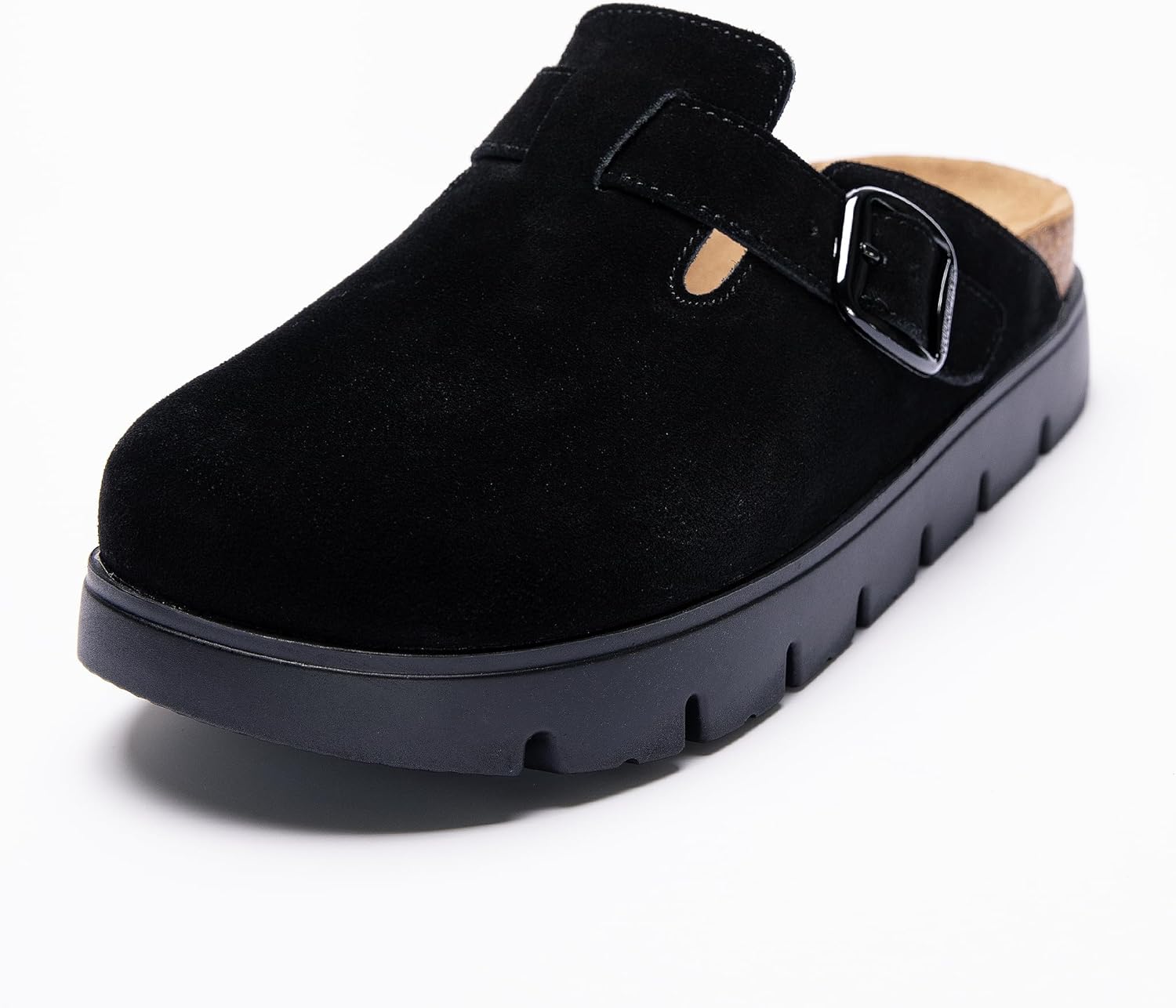 Genuine Suede Clogs for Women Platform Shoes，Leather Comfort Potato Shoes Chunky with Arch Support, Casual Trendy Shoes Mules for Women