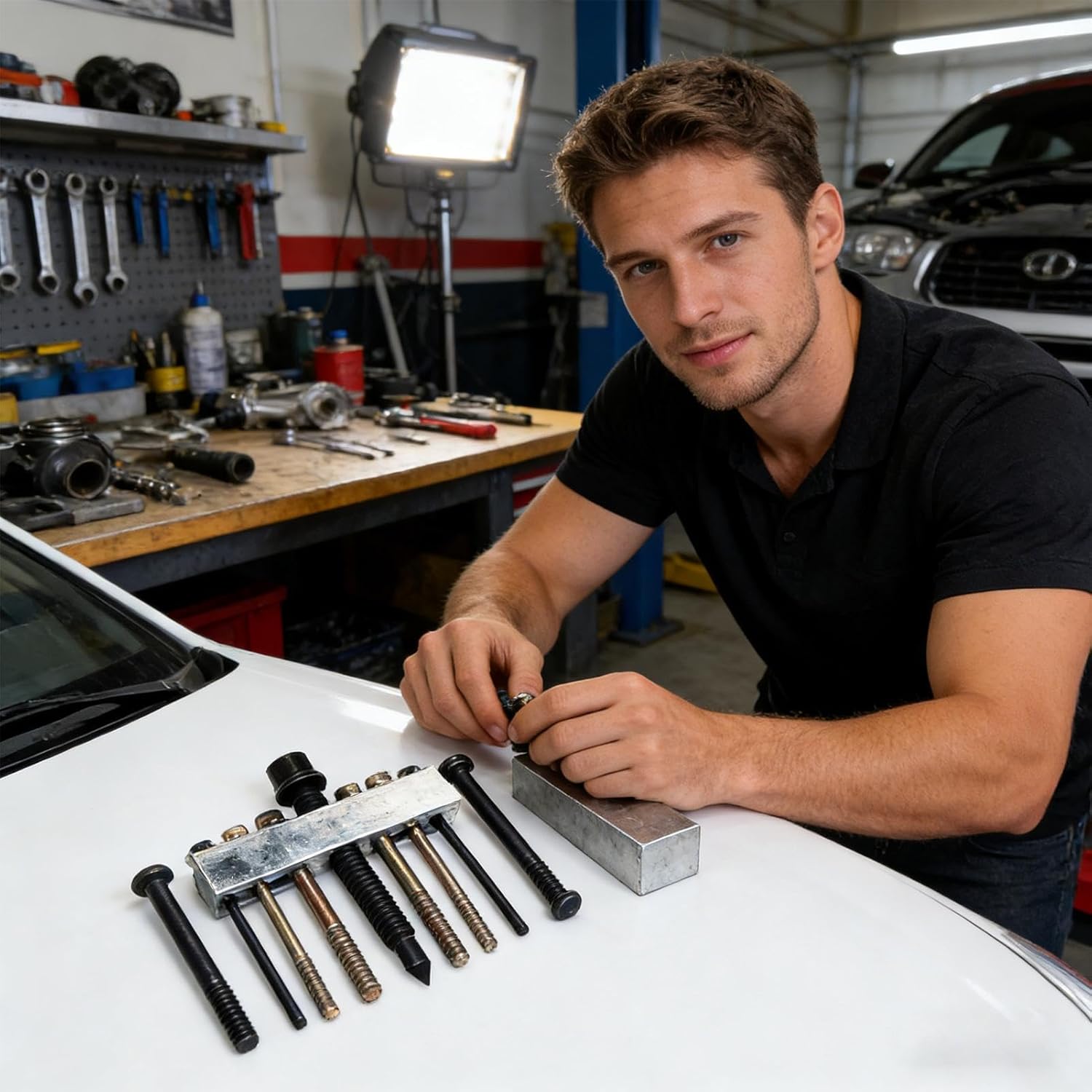 Crankshaft Pulley Removal Tool - Heavy-Duty Adjustable Tools | Crankshaft Pulley Puller Remover Kit,for Trucck SUV Sedan Vehicle Automotive AC Water Pump Gear Brake Bearing Shafts