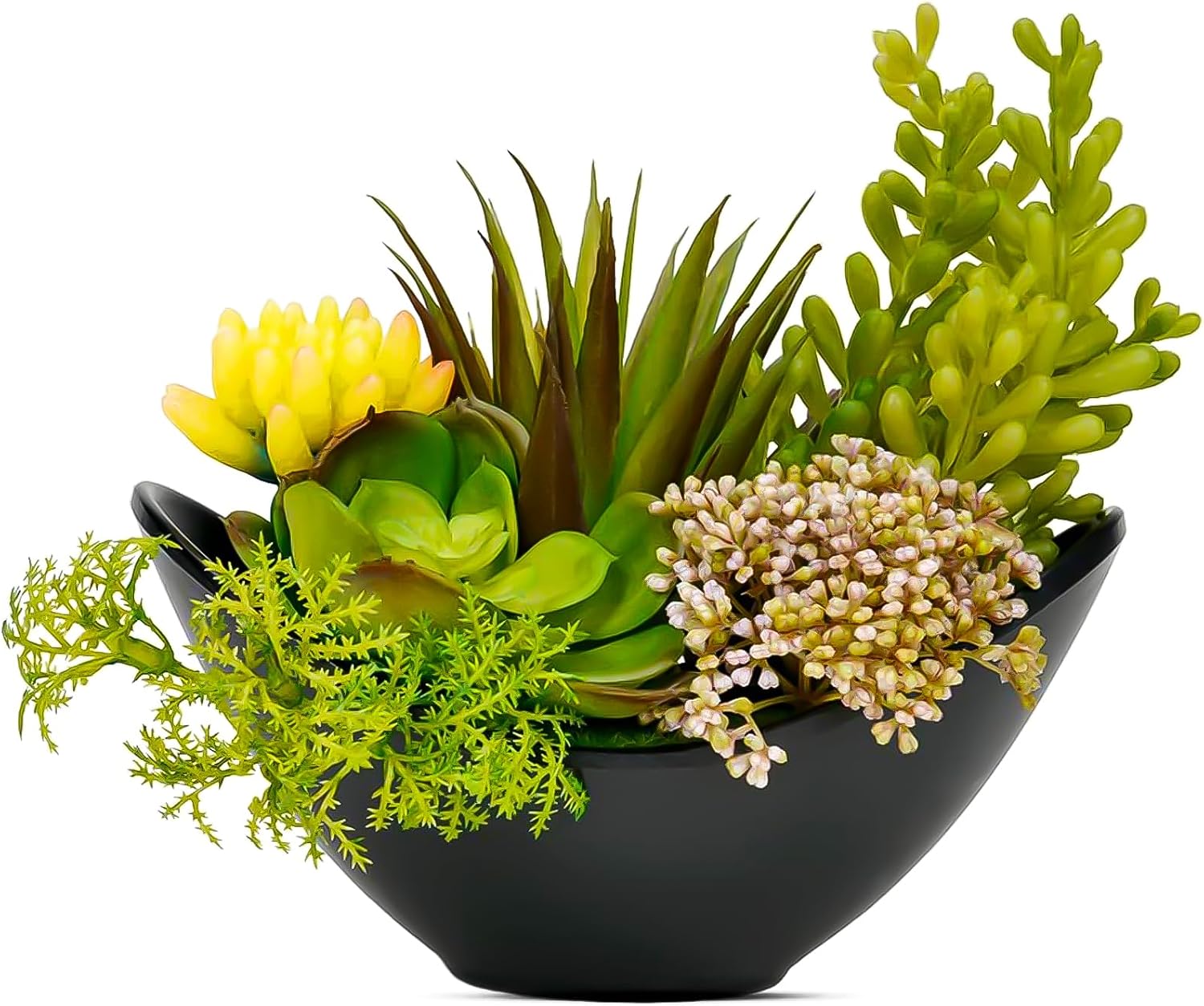 Artificial Succulents Plants, Fake Potted Plants - 7.2 Inch Faux Succulents, Artificial Plants & Greenery for Hone Garden, Table Desk Shelves, Bathroom, Office Decorations(1 Pot)