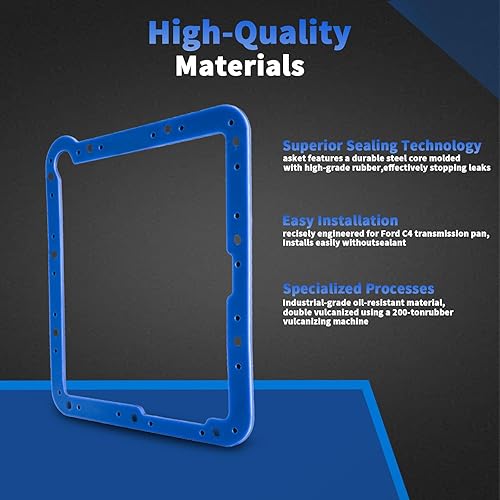 Miniatura 4 de 93107 Transmisión aceite Pan Gaske para Ford C4, caucho vulcanizado de alto durómetro moldeado sobre la junta de acero Trans, no necesita sellador