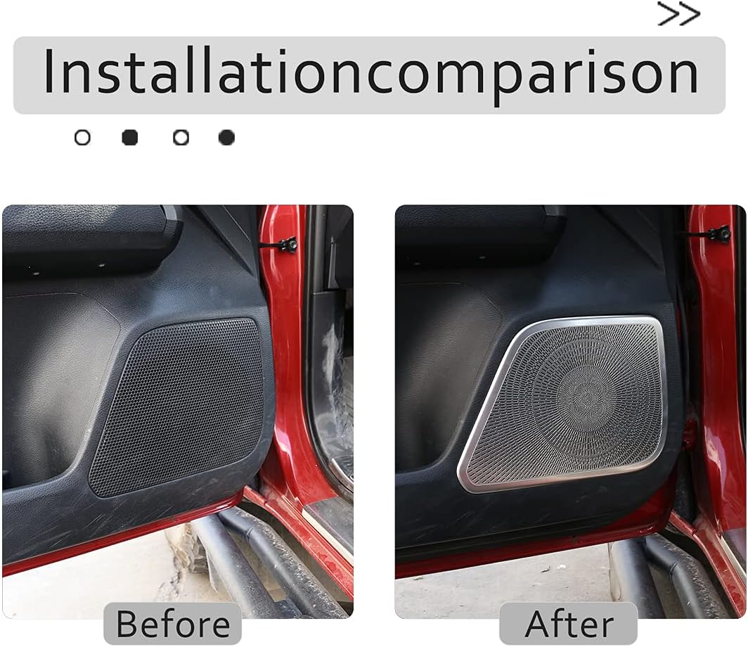 Stainless Steel Car Interior Protective Speaker Cover Trim Stickers for Toyota Tacoma 2016 2017 2018 2019 2020 2021 2022 (Silver)