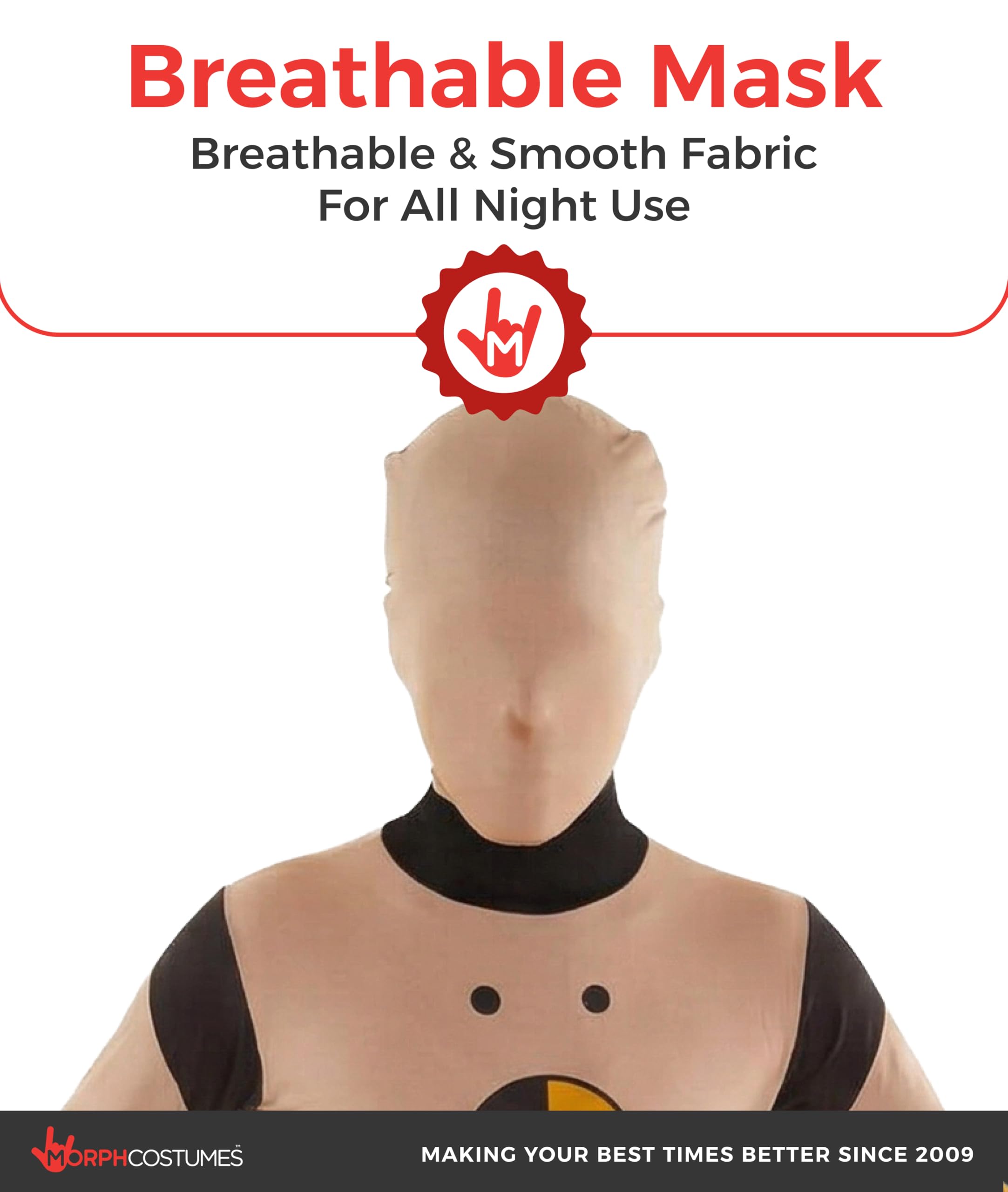 Morphsuits Costume Manichino Crash Test Bambino, Tuta Halloween Bambino | Tuta Integrale con Cappuccio, Dettagli Stile Fumetto Gialli, Perfetto per Halloween, Ideale per il Gioco di Ruolo