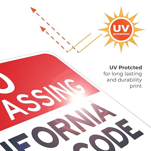 Vista 12 de Señal de California No Trespassing, sección 602 de código penal (L), 10 x 14 pulgadas, aluminio 040 libre de óxido, resistente a la decoloración