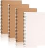 Tikplus A5 Lined Notebook, 4 Pack, 60 Sheets120 Pages, Lined Paper Spiral Notebook A5, DIY Kraftpaper Cover Wirebound Notebooks, Journal, Diary, Writing Pad, Drawing Pad For Office And School