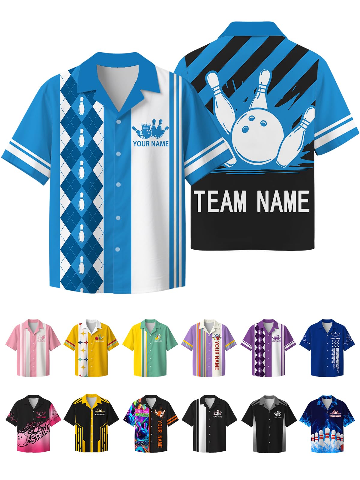 Customized Bowling Shirt Personalized Bowling Jersey for Men Women Team Custom Name Retro Shirts Button Down Unisex Clothing