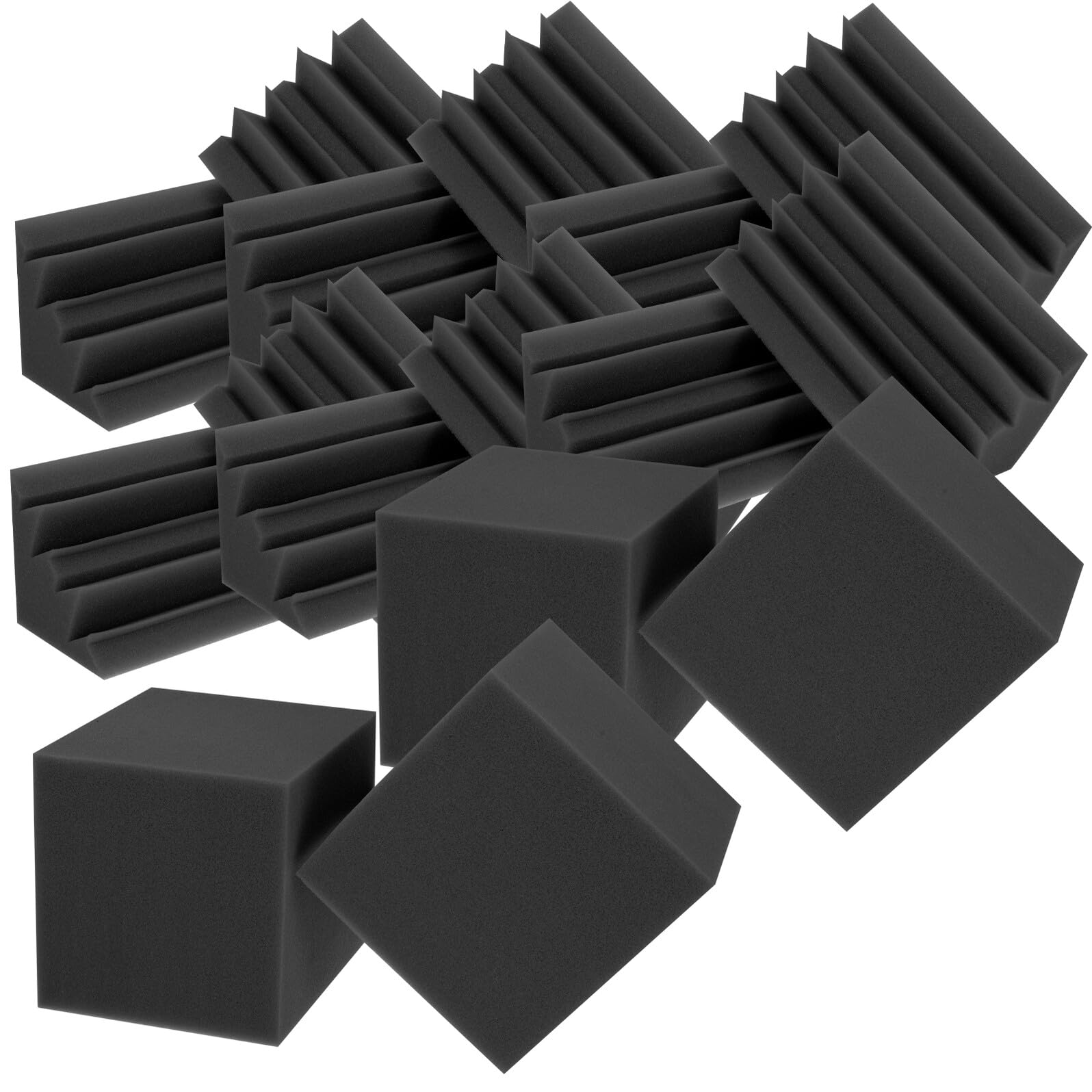 Paneles Acústicos De Aislamiento Frecuencia 16 Piezas, Absorbente De Sonido De Espuma De Alta Densidad Negro, Trampas De Graves Para Estudio, Grabación y Sala De Música Profesional