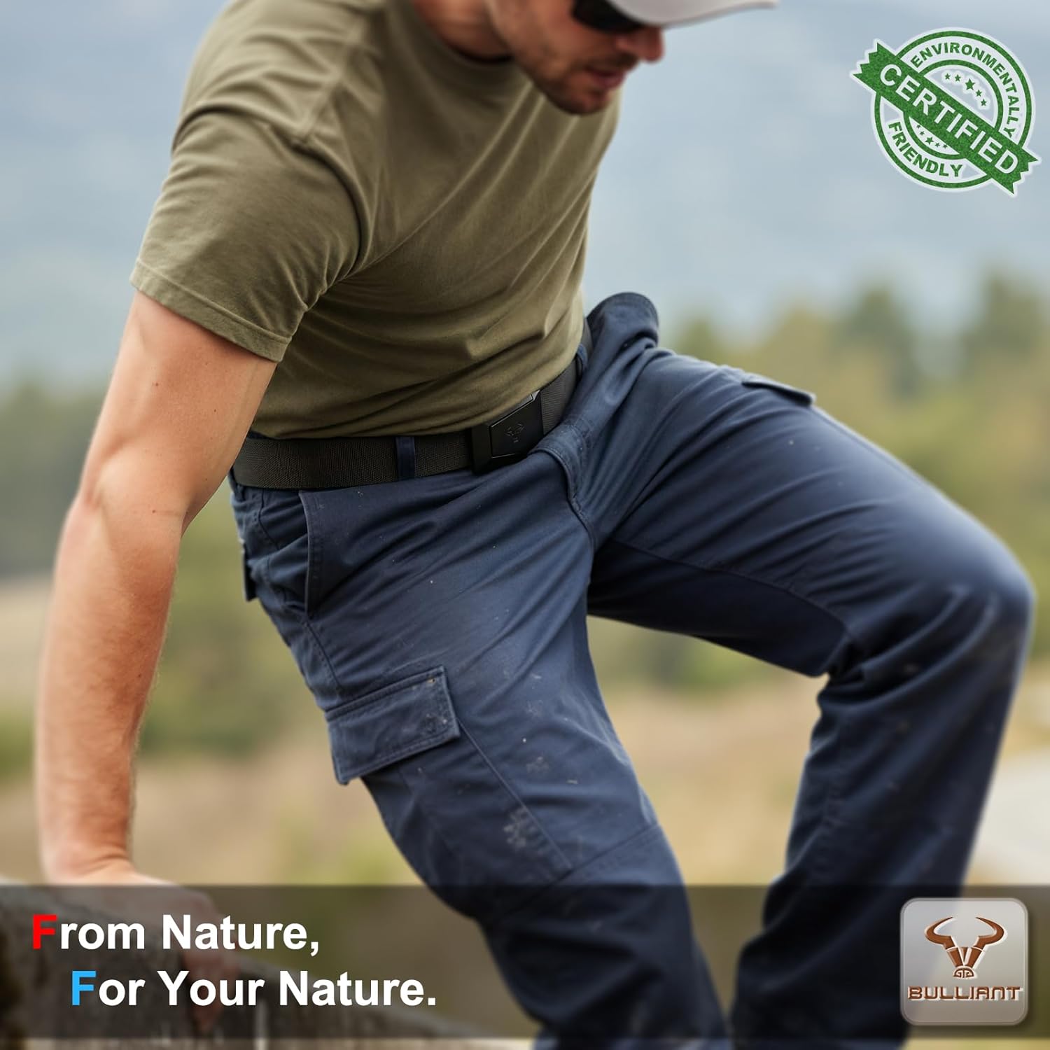 BULLIANT Tactical Belt for Men, Men Stretch Nylon Web Gift Belt 1.5"-Hiking Rigger Military Work-Quick Release - Image 6