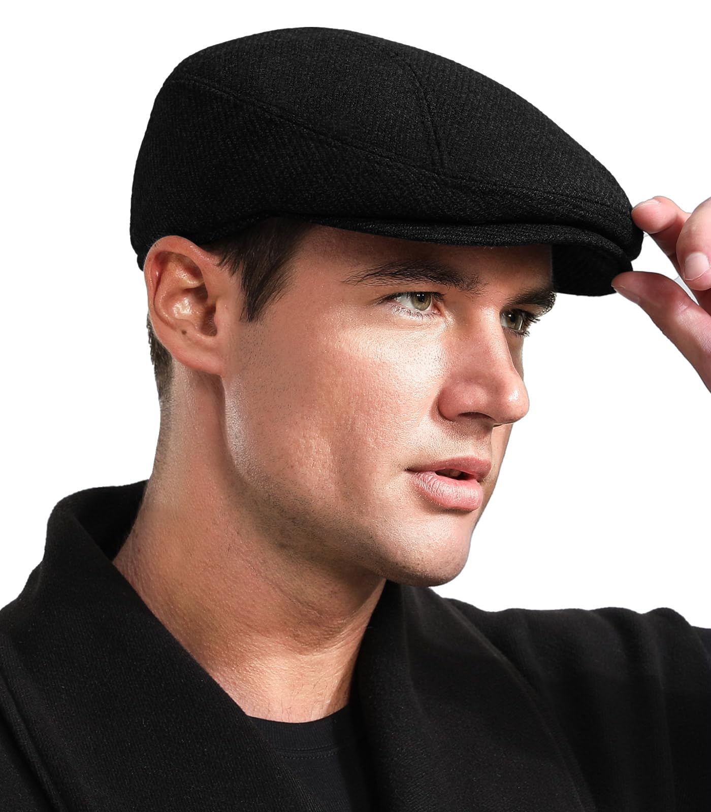 Herren Schiebermütze Barret Cap Gatsby Schirmmütze Einstellbar Newsboy Cap Baskenmütze Herbst Winter 55-59cm