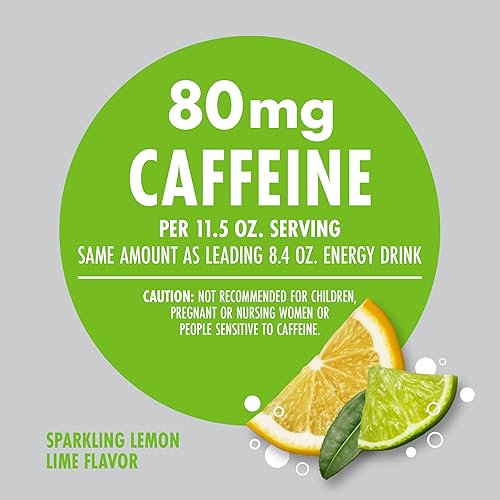 Miniatura 5 de V8 +SPARKLING ENERGY Lemon Lime Energy Drink, elaborada con auténticos zumos de verduras y frutas, lata de 11.5 onzas líquidas (paquete de 12)