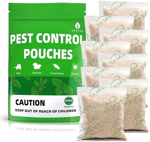SUAVEC Bolsas de control de plagas, repelente de roedores, repelente de ratones, aceite de menta para repeler ratones y ratas, hormigas, cucarachas,