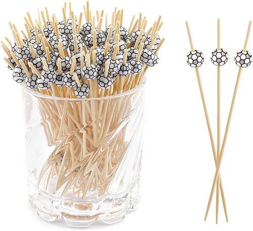 Miniatura 78 de 120 palillos de cóctel para aperitivos, palillos de cóctel para bebidas, palillos de dientes de bambú, palillos de dientes elegantes