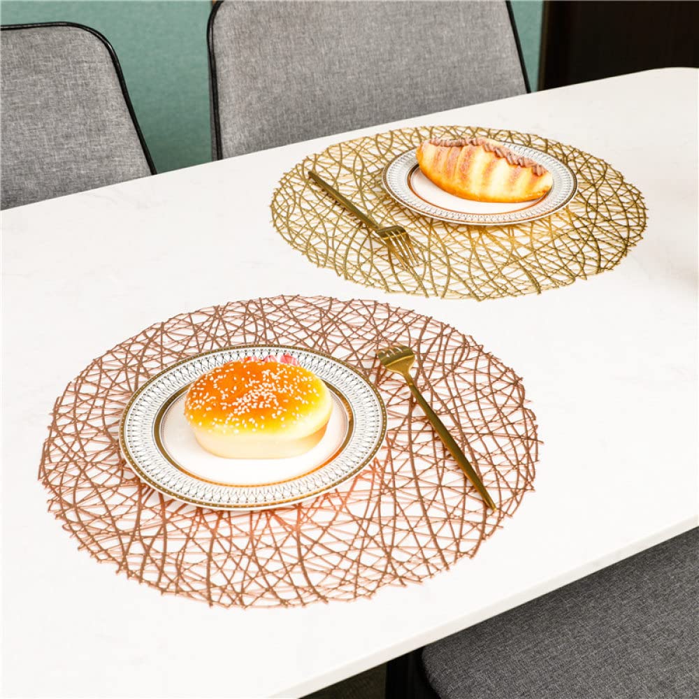 para la mesa, los cojines, Juego de posavasos, manteles individuales redondos, huecos, antideslizantes, for mesa de comedor, juego de 4, tapetes de cocina lavables resistentes al calor, fáciles de lim
