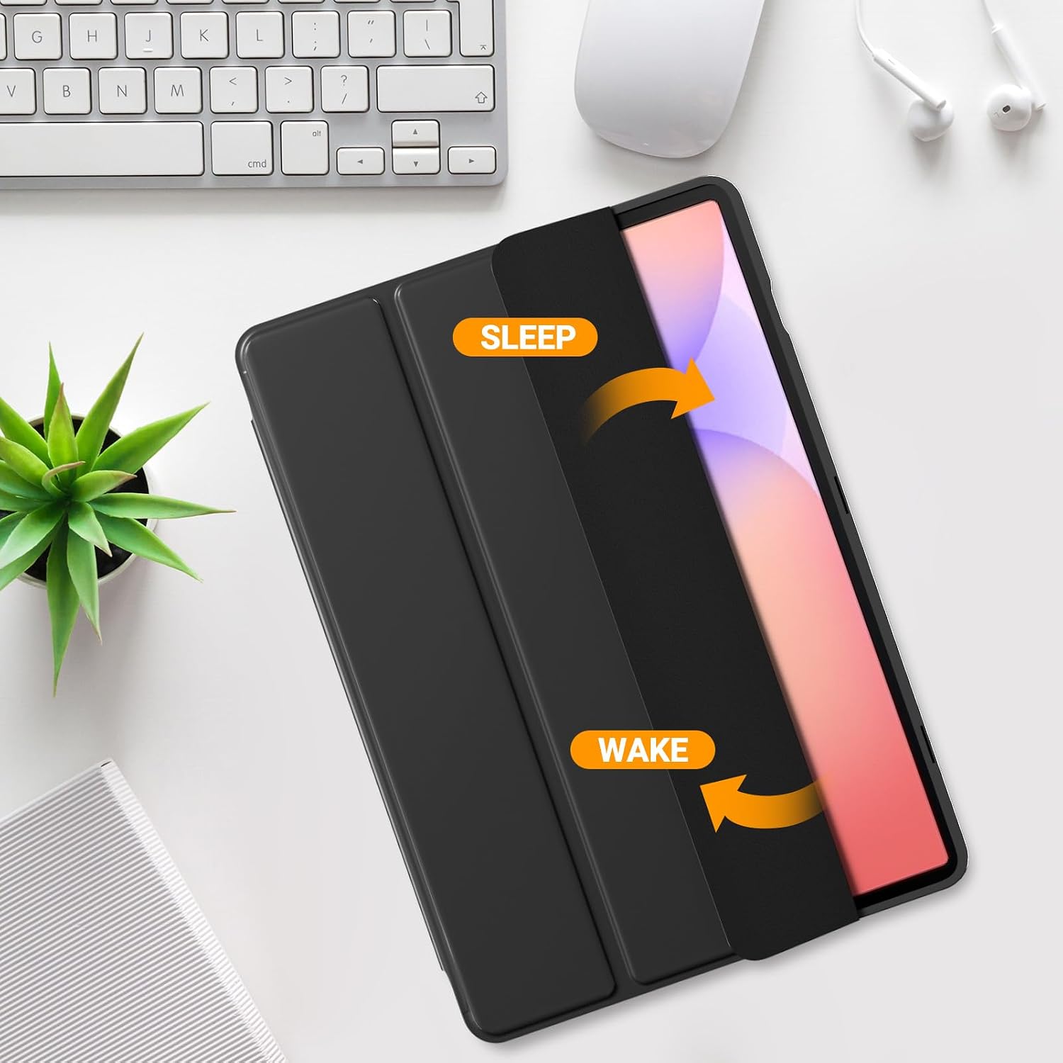 ProCase Smart Case for Galaxy Tab S10 Lite/S10 FE/S9 FE 10.9-Inch with S Pen Holder, Trifold Stand Folio Cover with Soft TPU Back for 10.9" Galaxy Tab S10 Lite/S10 FE/S9 FE -Black