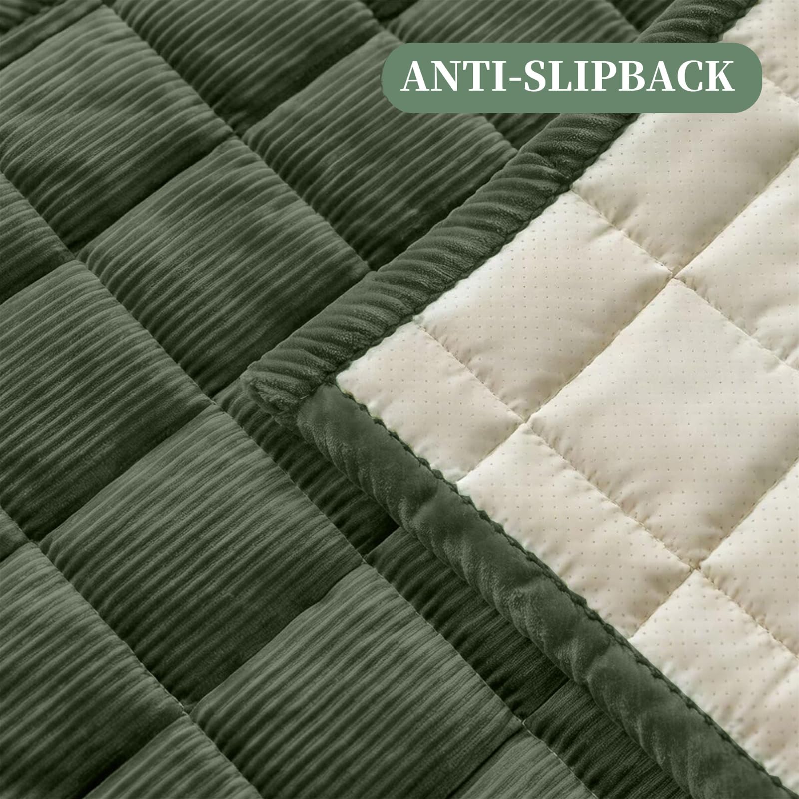 LINGKY Housse de Canapé Lavable, Housse Canapé 2 3 4 Places, Protege Canape Chien, Couvre Canapé Flanelle Antidérapant, Housse de Canapé d'angle, Protection Griffures, Vert Foncé, 90x180cm