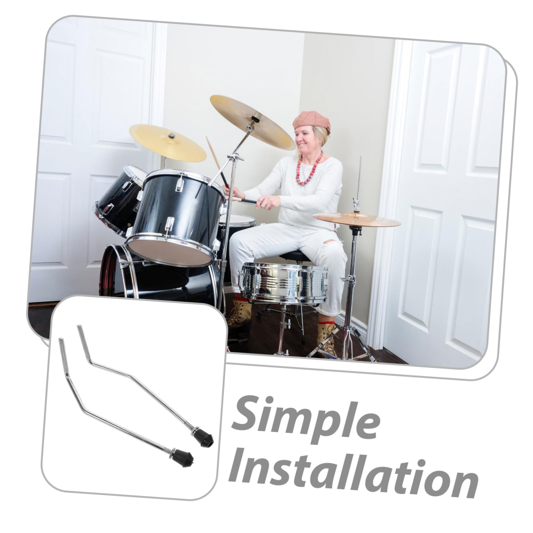 Supporto per Gambe Batteria Regolabile in Metallo, Base Piedini per Tamburo Stabile e Compatto, Accessorio Essenziale per Percussioni e Strumenti Musicali
