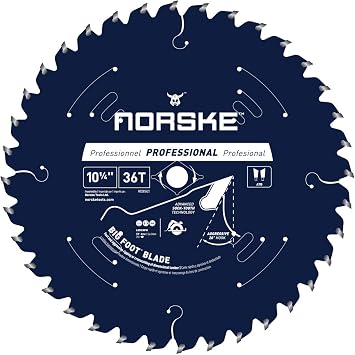 Norske Tools NCSBS421 10-1/4 inch 36Tooth Beam Saw Blade with 5/8 inch and Diamond Knockout Bore
