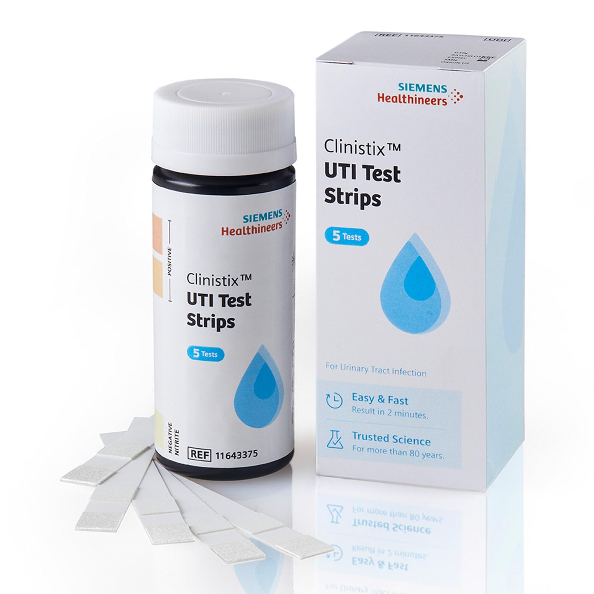 Clinistix UTI Urine Test Strips - Easy-to-Use at-Home Urinary Tract Infection Dipstick Testing for Nitrite and Leukocytes, 2-Minute Results, 5 Tests, 1 Count