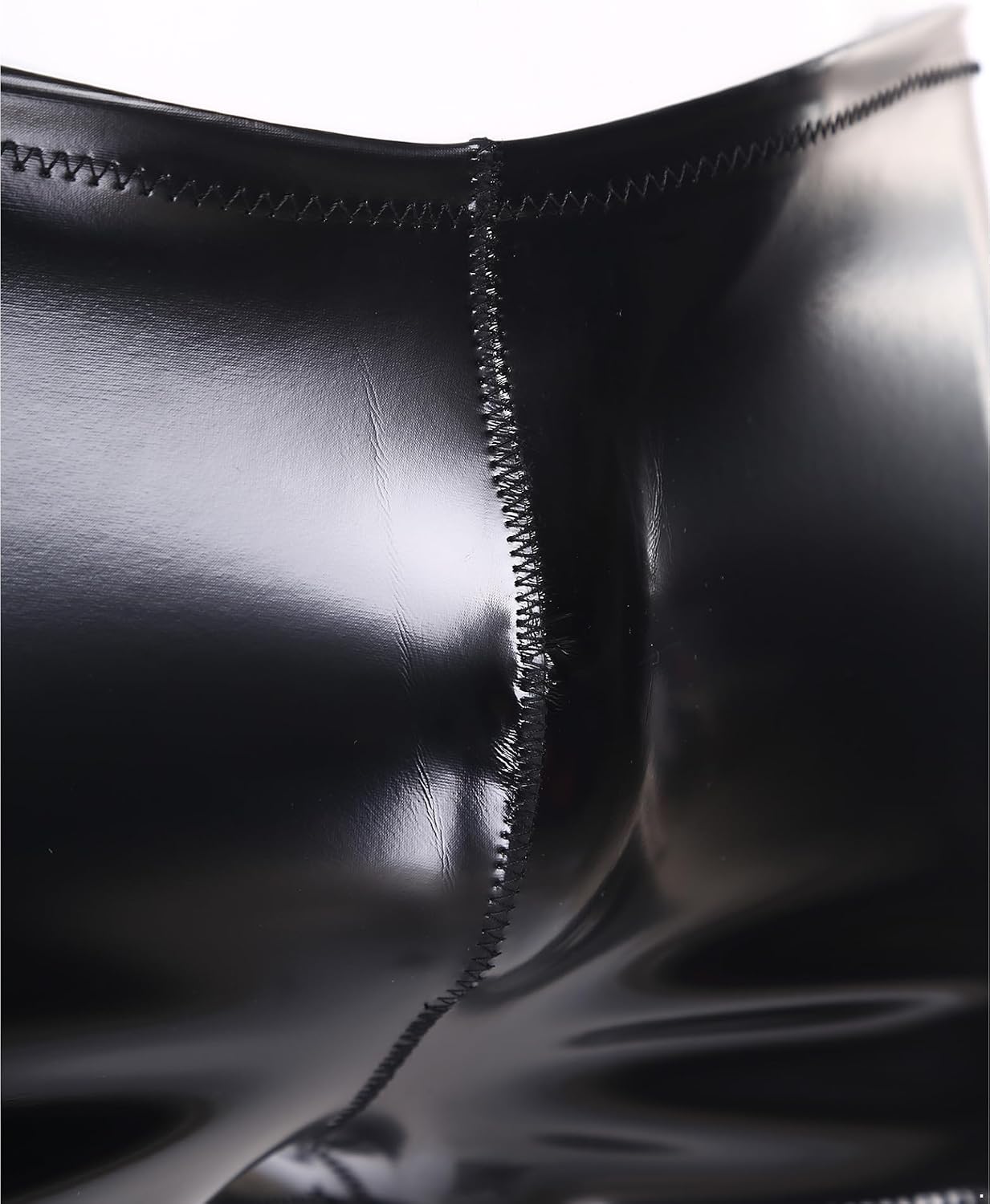 Jhaoyu Mens Wet Look PU Leather Boxer Shorts Latex Hot Pants Nightclub Pole Dance Underwear